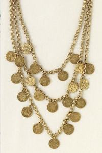 rio triple strand coin necklace