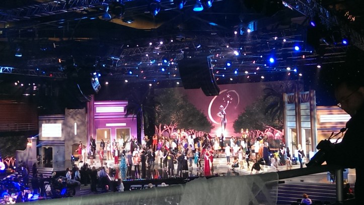Birdseye view of the Miss Universe rehearsals